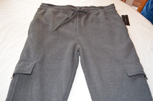 Image Men's Sweat Pants Jogger Pant Heather Charcoal Fleece Size XXL 2XL NWT - Picture 3 of 5