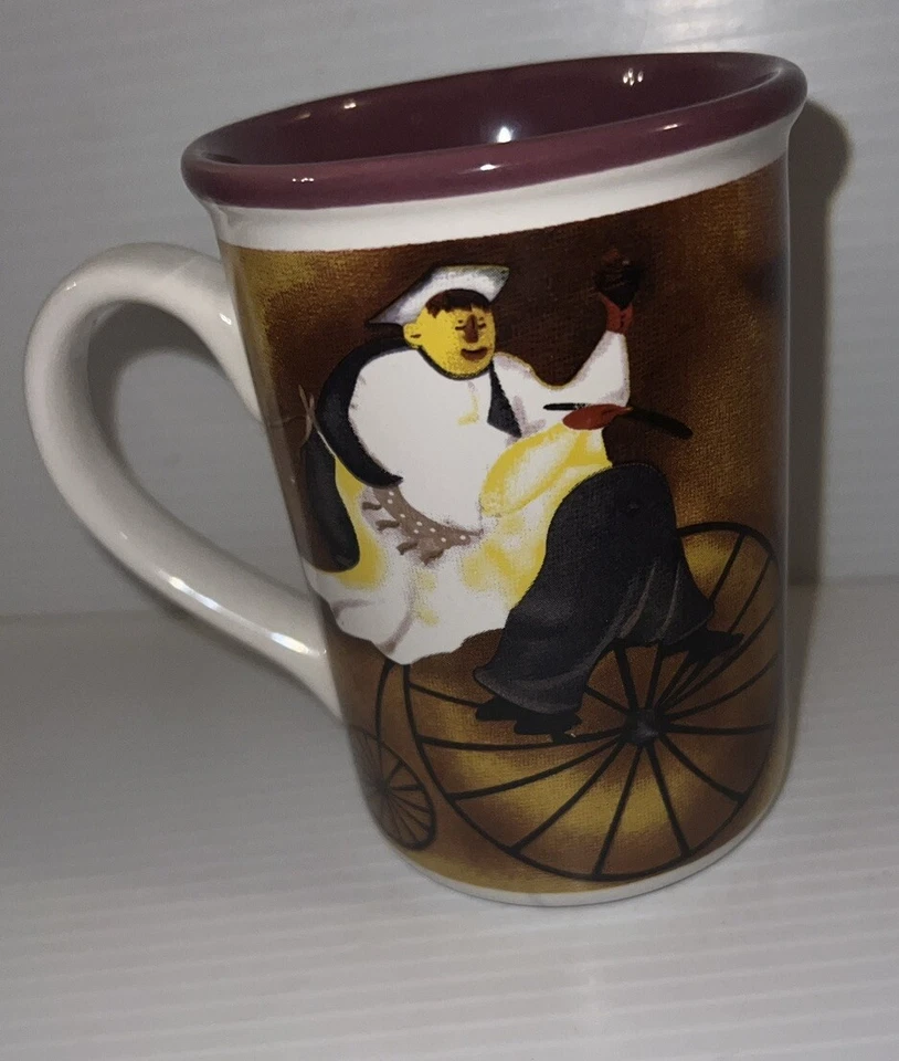 Кофейная кружка Gibson ~ толстый шеф-повар на велосипеде ~ 12 унций изящный тяжелая кружка. - Изображение 2 из 4