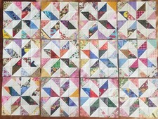 12 Scrappy PINWHEEL STARS Quilt Blocks Top ...