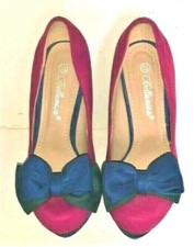 SCARPE BELLAMICA SCAMOSCIATE   MIS. 37 FUCSIA VERDE E BLU TACCO CM. 13