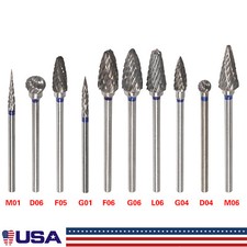 USA Dental Lab 2.35MM Shank Polishing Bur Drills Carbide Steel Burs Burrs 10 Pcs