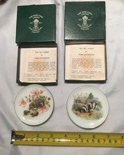 Staffordshire Badger & Hedge Hog Boxed Frances Fry 2 Mini wall plaques - Vintage