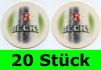 20 Stück Bierdeckel Beck's Becks - Brauerei Beck - Bremen für Bar Party Theke b