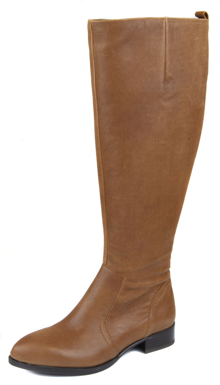 Nine West Women's Wide Calf Cognac Nicolah Tall Leather Boot Shoes Ret $179 New