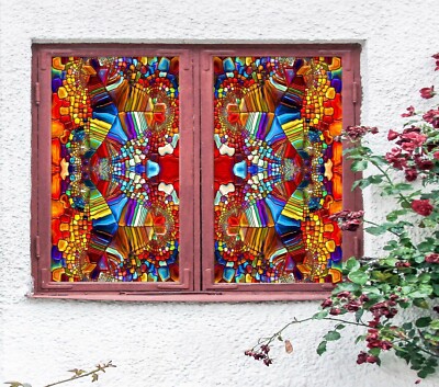 3D Textur 1280NAN Fenster Folie Druck Aufkleber haften Buntglas UV Block Fay