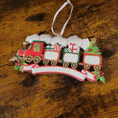 Personalized Toy Train DIY 3 Name Christmas Ornament With Ribbon Hang New-unused