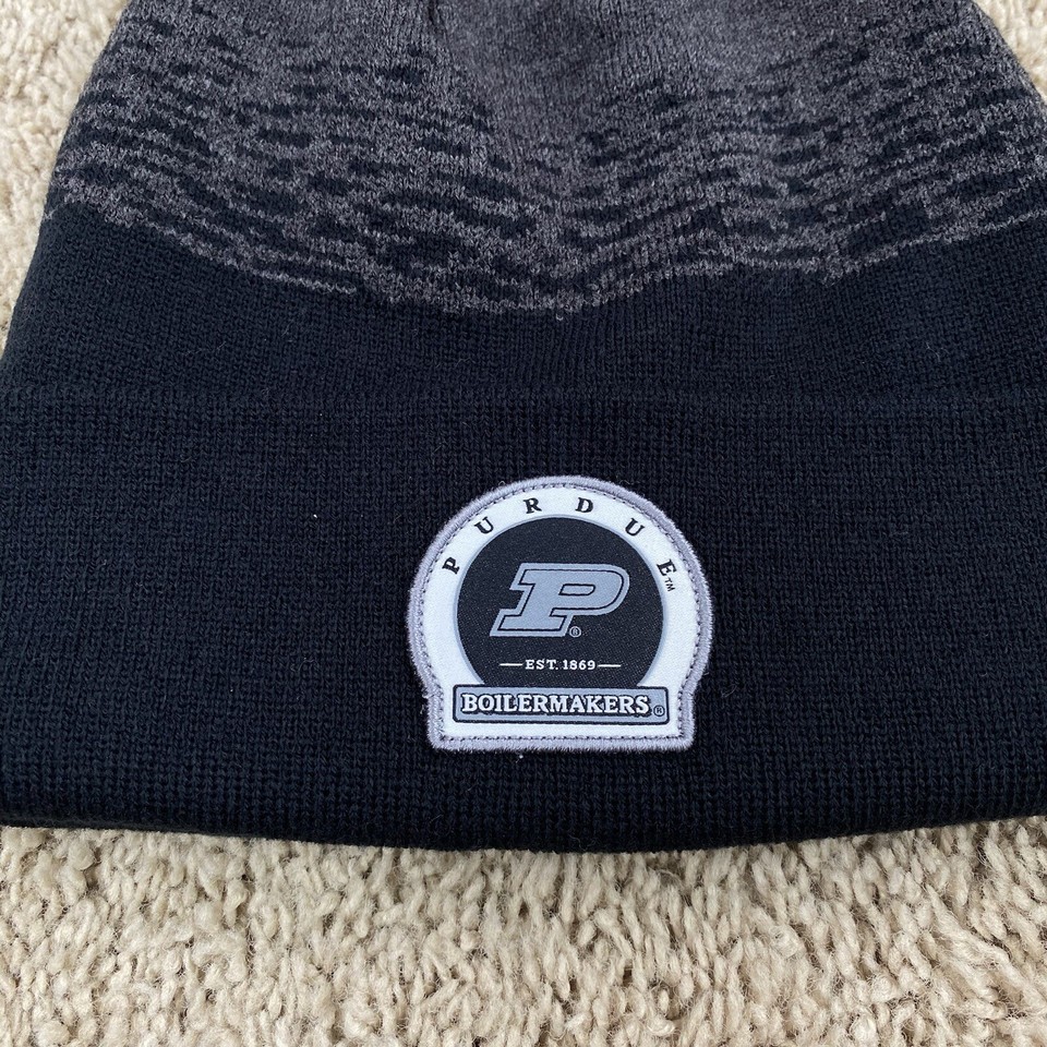 Purdue Boilermakers Top of the World Knit Hat Heather Black Frostbite