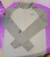 Under Armour Heat Gear Gray 1/4 Zip Up Long Sleeve Loose Shirt Youth XL