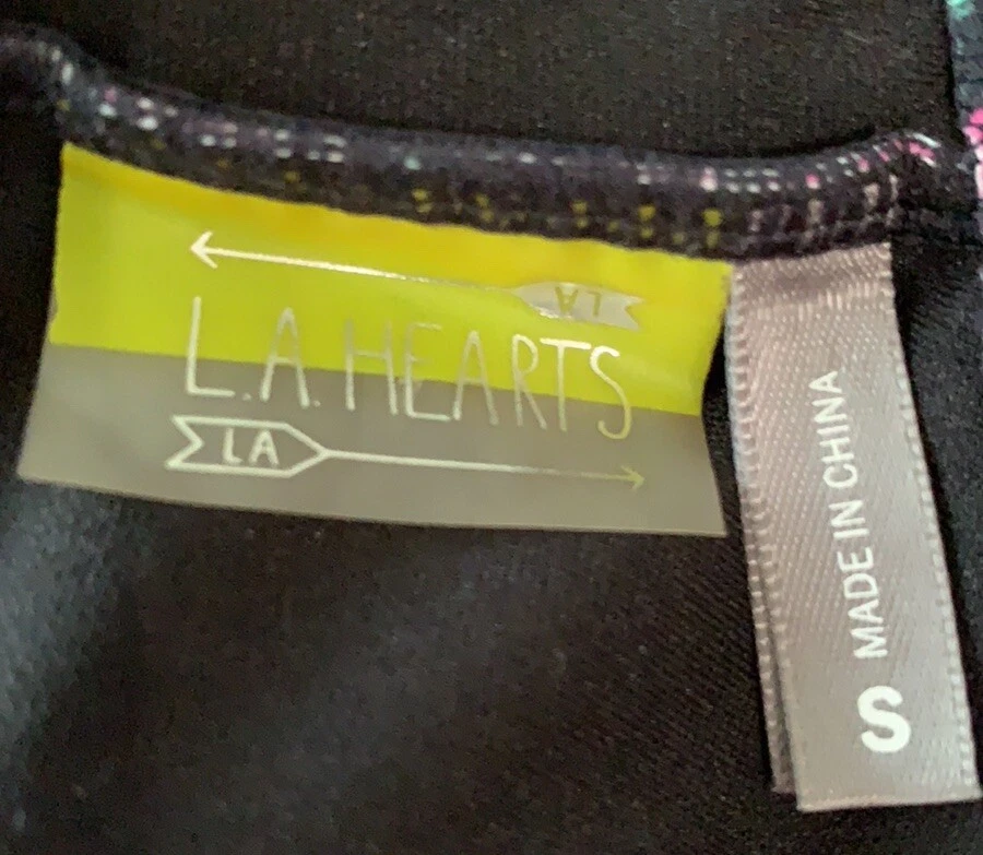 L A Hearts Swimsuit Top Black Pink Floral Small S Padded Excellent - Image 4 of 4