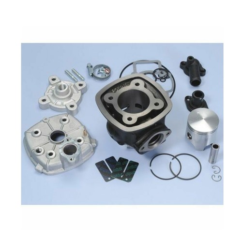 YananAC Kit Cilindro Gruppo termico DR Evolution 70cc D.48 Piaggio AC raffreddato ad aria SP.12 in ghisa per motori Piaggio Gilera con 6 travasi, scarico ellittico e testa monopezzo KT00086