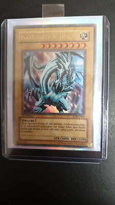 Yugioh Erstauflage Blauäugiger w. Drache LOB-001 Blue-Eyes White Dragon First 1.