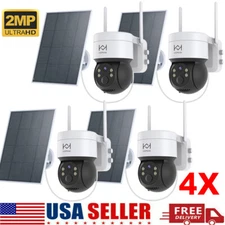 Solar Battery Powered Wireless WiFi Outdoor PTZ Home Security Camera System CCTV