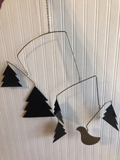 PROJECT 62 Hanging Mobile Decor TREES/GOLD BIRD 30"Hx19"W New Christmas Wall Art