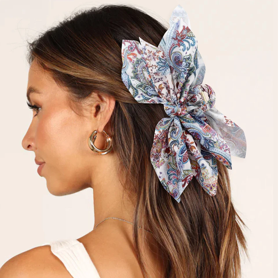 4Pcs Butterfly Hair Clips, Sturdy Flower Claw Clip, Big Hair Bows for Women Girl - Image 4 of 4