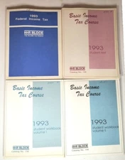 Vtg 1993 H&R Block Basic Income Tax Course 4 PB Books