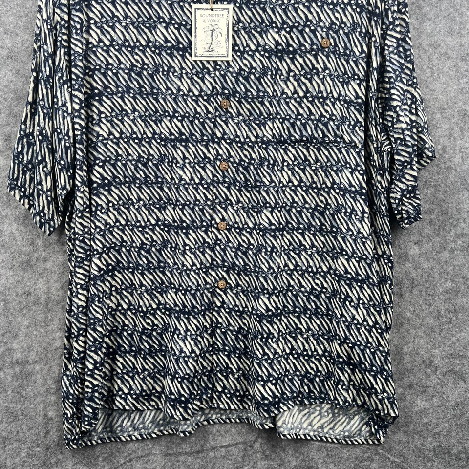 Nueva Camisa Roundtree and Yorke Para Hombres XL Abotonada Tribal Azteca Hawiana Foto 2 de 4