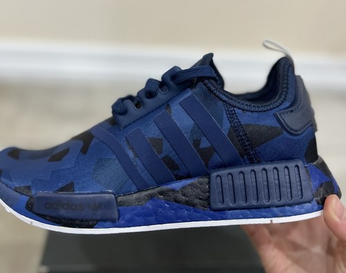 Adidas NMD R1 Geometric Camo Blue Boost Casual Shoes Mens Kids Size US 6 New ✅ - Picture 7 of 13