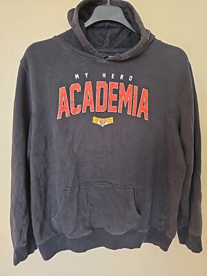 My Hero Academia Hoodie Sweatshirt W/Front Pockets Mens Size Large Black Anime