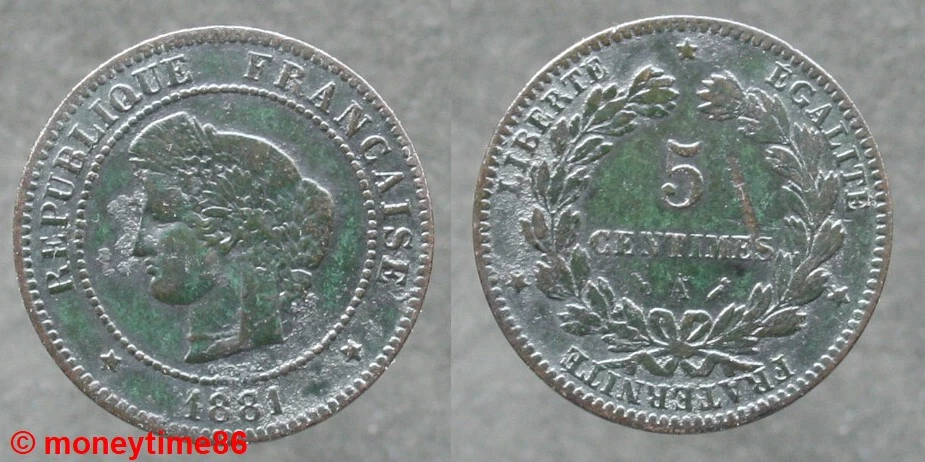 France ! 5 centimes Cérès 1881 A, en état TB - Photo 1/1