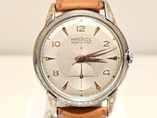 OROLOGIO VINTAGE RARO ELEGANTE SUB SECONDO CROMATO UOMO SVIZZERO 35mm "IMPERIOS" ANCRE