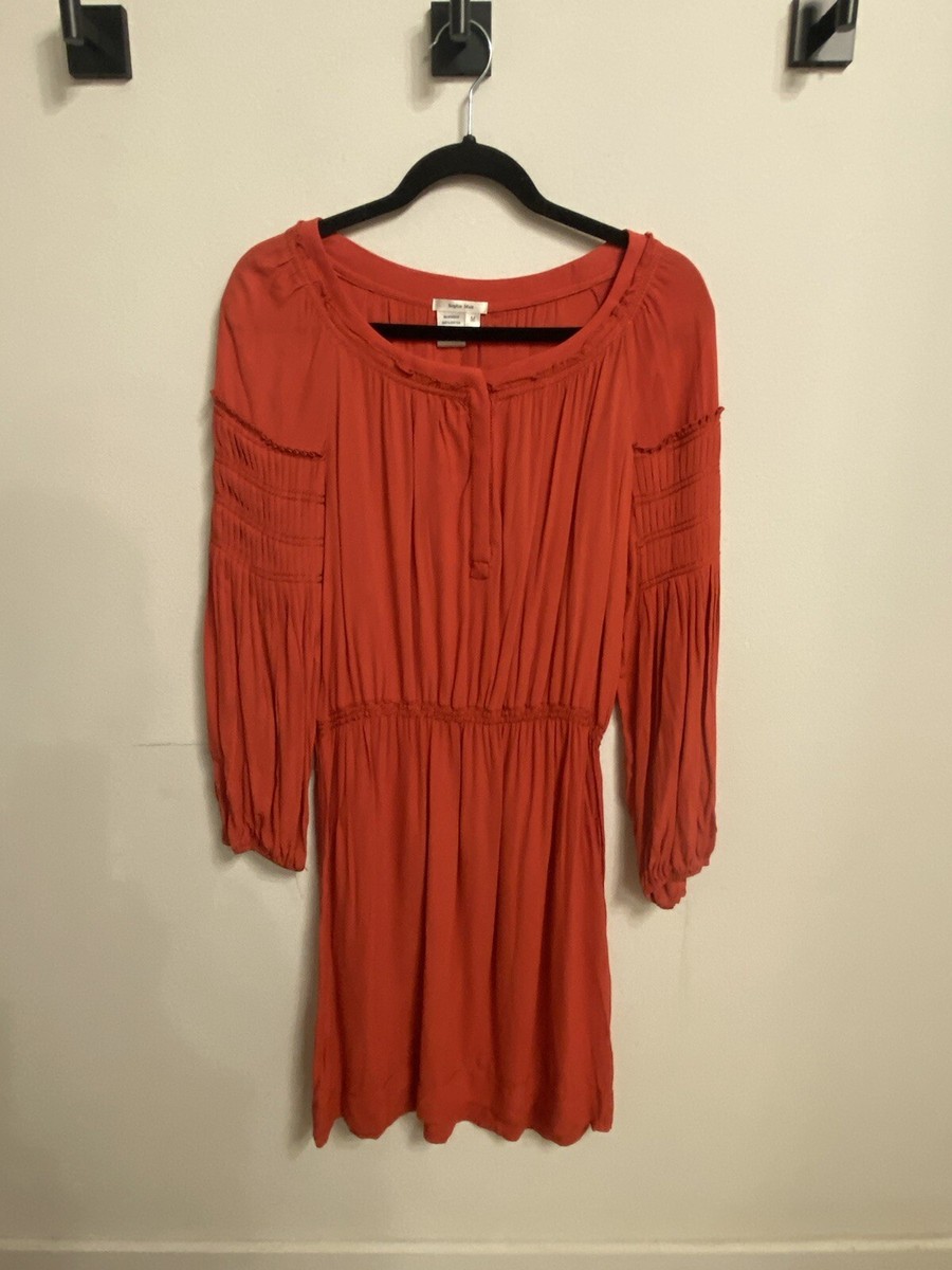 womans Sophie Max sz M burnt orange long sleeved knee length dress | eBay