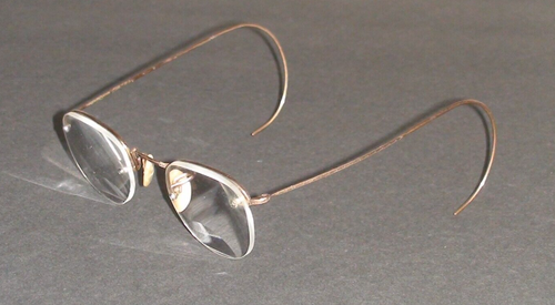 Gafas antiguas sin montura bifocales llenas de oro de 12 quilates con estuche - Imagen 9 de 15