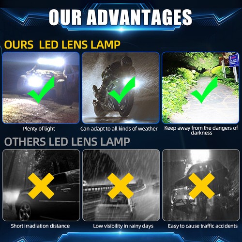 2X 3"inch LED Driving Work Light Fog Spot Pod offroad SUV UTV Truck White/Yellow - Picture 8 of 16