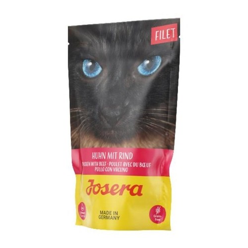 JOSERA Katzen-Nassfutter Huhn – Getreidefrei Mit Lachsöl, Gegen Haarballen & Harnsteine (12 X 85 G)