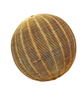 17” Mid Century Vintage Wicker Handwoven Rattan Boho Decorative Ball! ￼