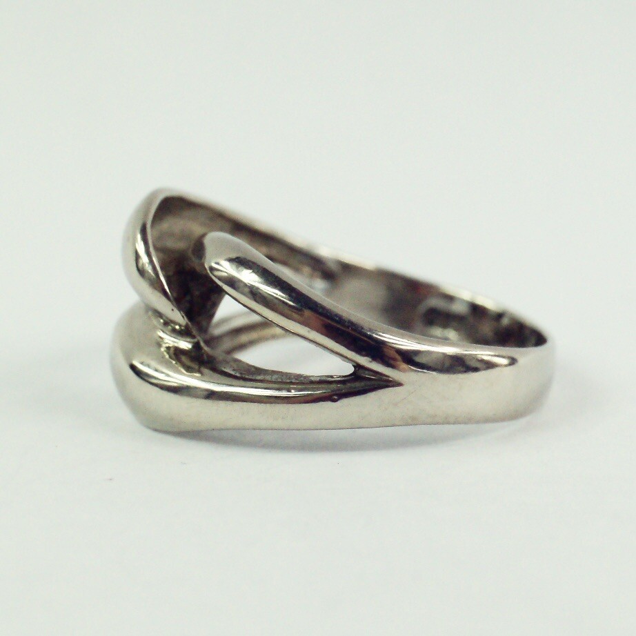 sterling silver modernist crossover loop knot twi… - image 2