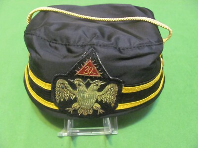 Vintage Masonic 32 Degree Double Eagle Scottish Rite Ritual Hat/Cap Size 7 1/8''