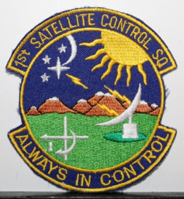 US Air Force 1st Satellite Control Squadron Full Colored Insignia Badge ...