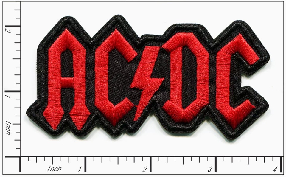 AC/DC Red Logo Embroidered Iron-On Patch Classic Rock Band Applique | eBay
