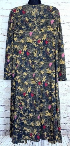 Lularoe Sarah Duster Cardigan Long Sleeve Geometric Front Pockets Womens Small - Picture 3 of 7