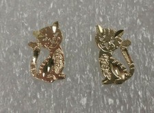 New 14k Yellow Gold Kitten Earrings