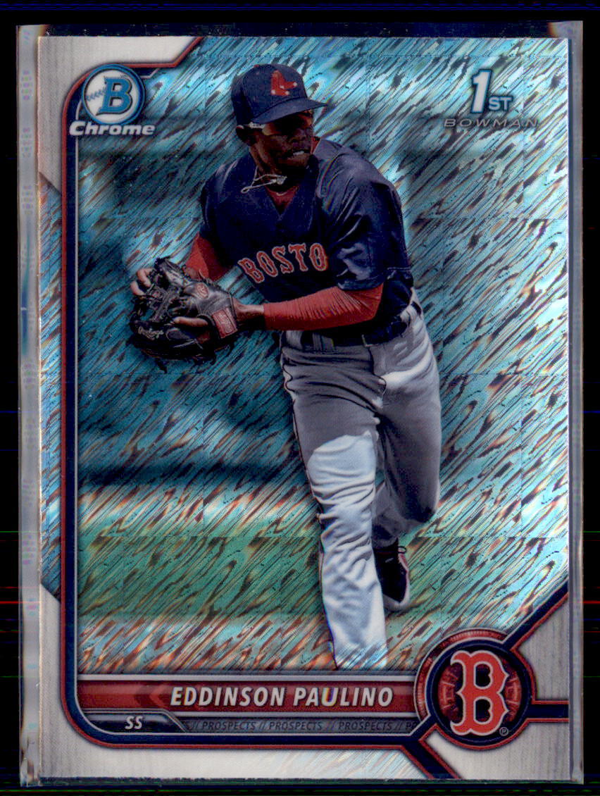 2022 Bowman Chrome Prospects Shimmer Refractor Eddinson Paulino BCP-175