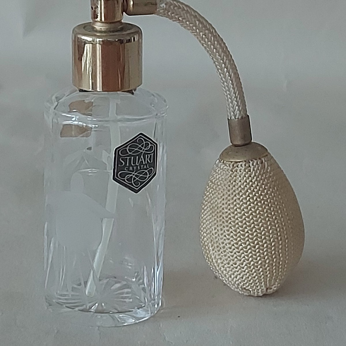 Beautiful Stuart Crystal Perfume bottle with atomiser 30% Full Lead  Crystal