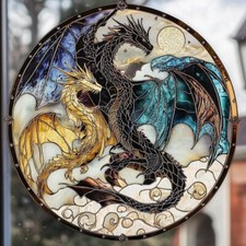 Fourth Wing Dragon Suncatcher Ornament, Tairn & Andarna Ornament for Readers
