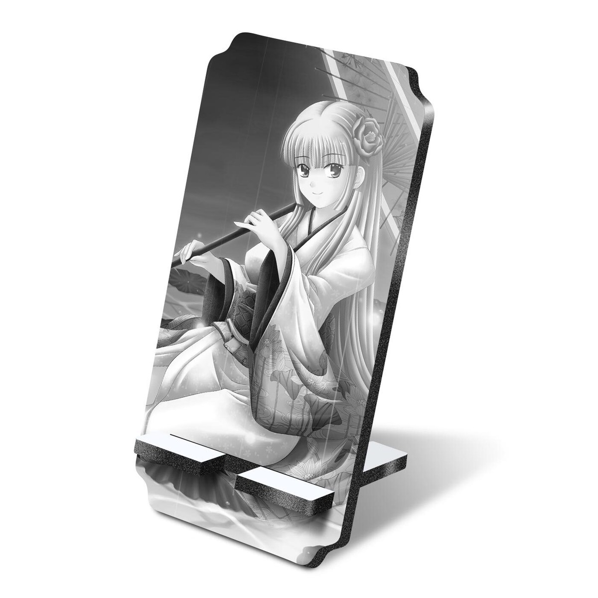 1x 5mm MDF Phone Stand BW Cartoon Anime Girl Japanese #38761