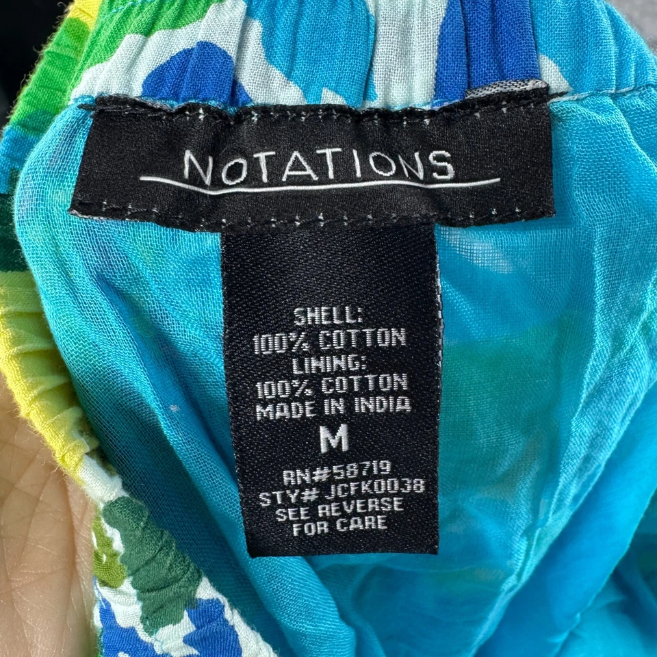 Falda Notations Mujer M Midi Verde Azul Geométrica Floral Patchwork Y2K Campesina Foto 4 de 4