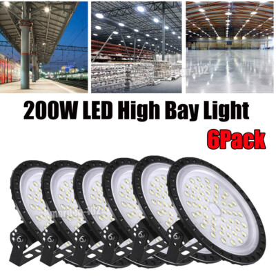 6x 200W UFO LED High Bay Light Shop Lights Warehouse Commercial Lighting LampS