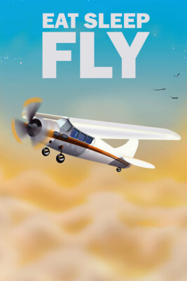 Eat Sleep Fly Airplane Pilot Plane Travel Tourism Vintage Wall - POSTER 20x30