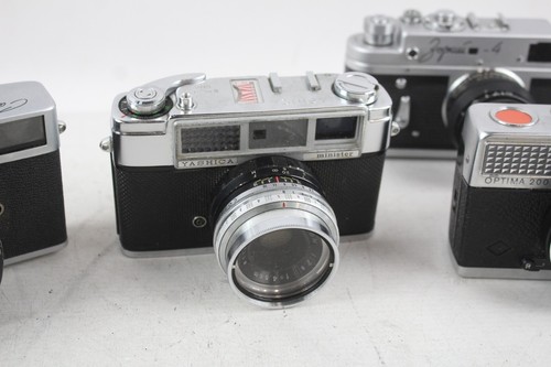5 fotocamere vintage a pellicola a telemetro Inc Optima, Zorki, Yashica & Canon ecc - Foto 5 di 6