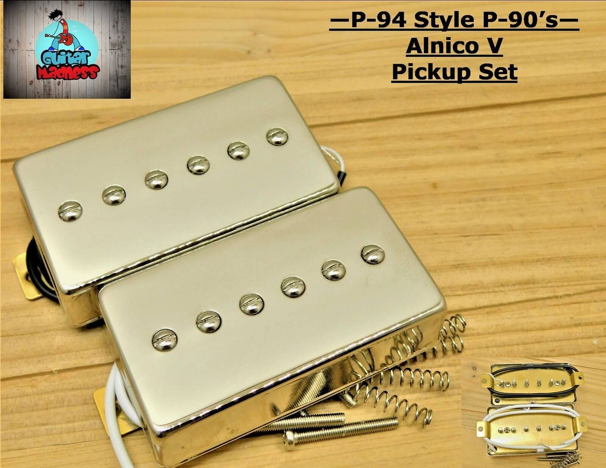 P-94 Style Humbucker sized P-90 Pickups Nickel Covered P-94 Style Humbucker sized P-90 Pickups Nickel Covered