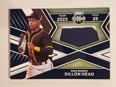 DILLON HEAD 2023 Elite Extra Edition FIRST ROUND MATERIALS PATCH BLUE #'d 6/7