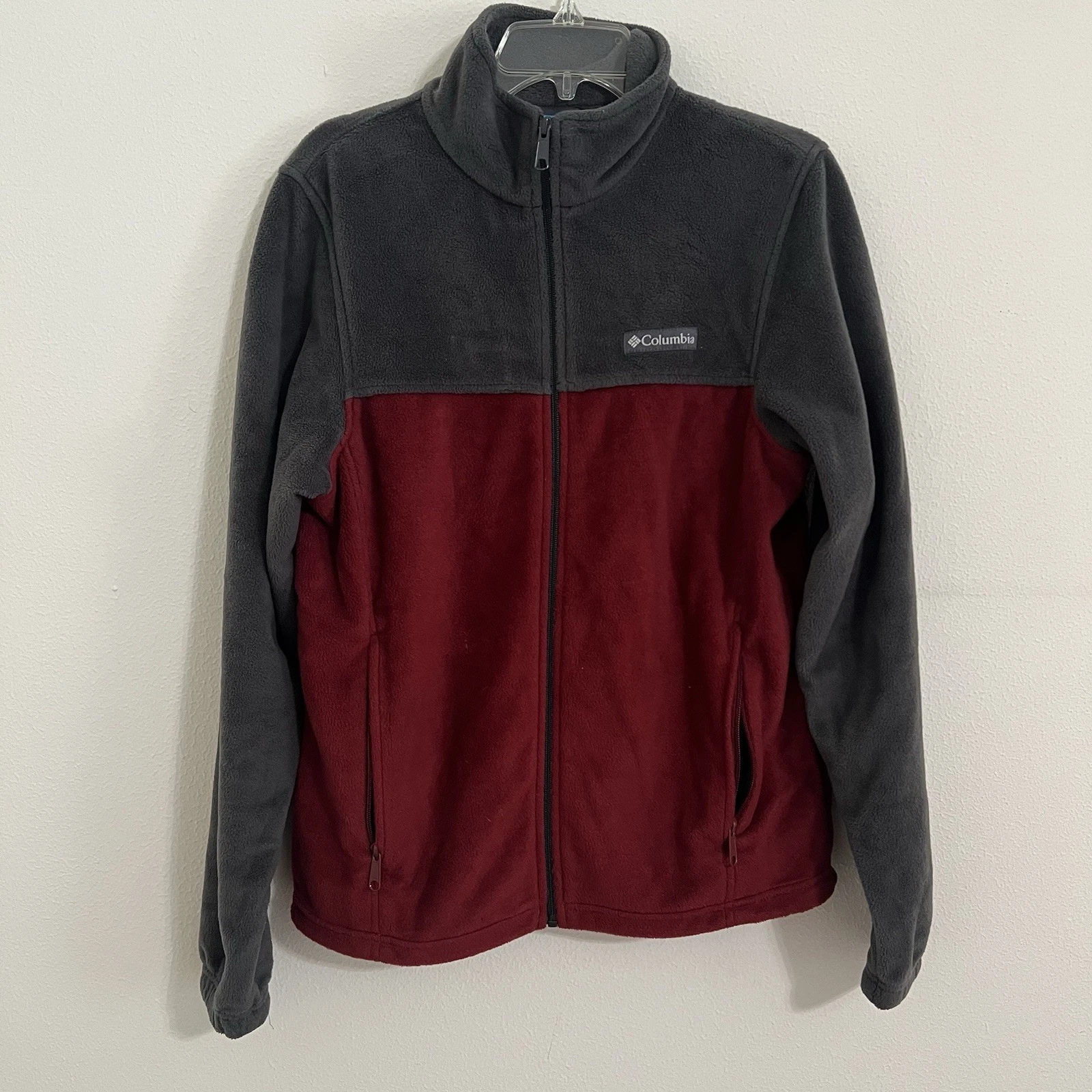Columbia Charcoal and Crimson Fleece Jacket Size Small
