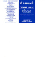 Chelsea Fixture Card 1995-1996