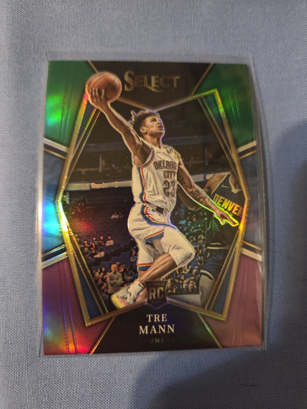 2021-22 Panini Select - Premier Level Tre Mann #141 Green White Purple Prizm...