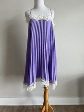 Moulinette Soeurs Lavender purple slip pleated lace dress Anthropologie M