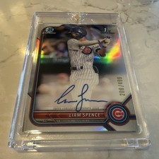 Topps 2022 Bowman Chrome Prospect Refractor Auto RC /499 Liam Spence Cubs